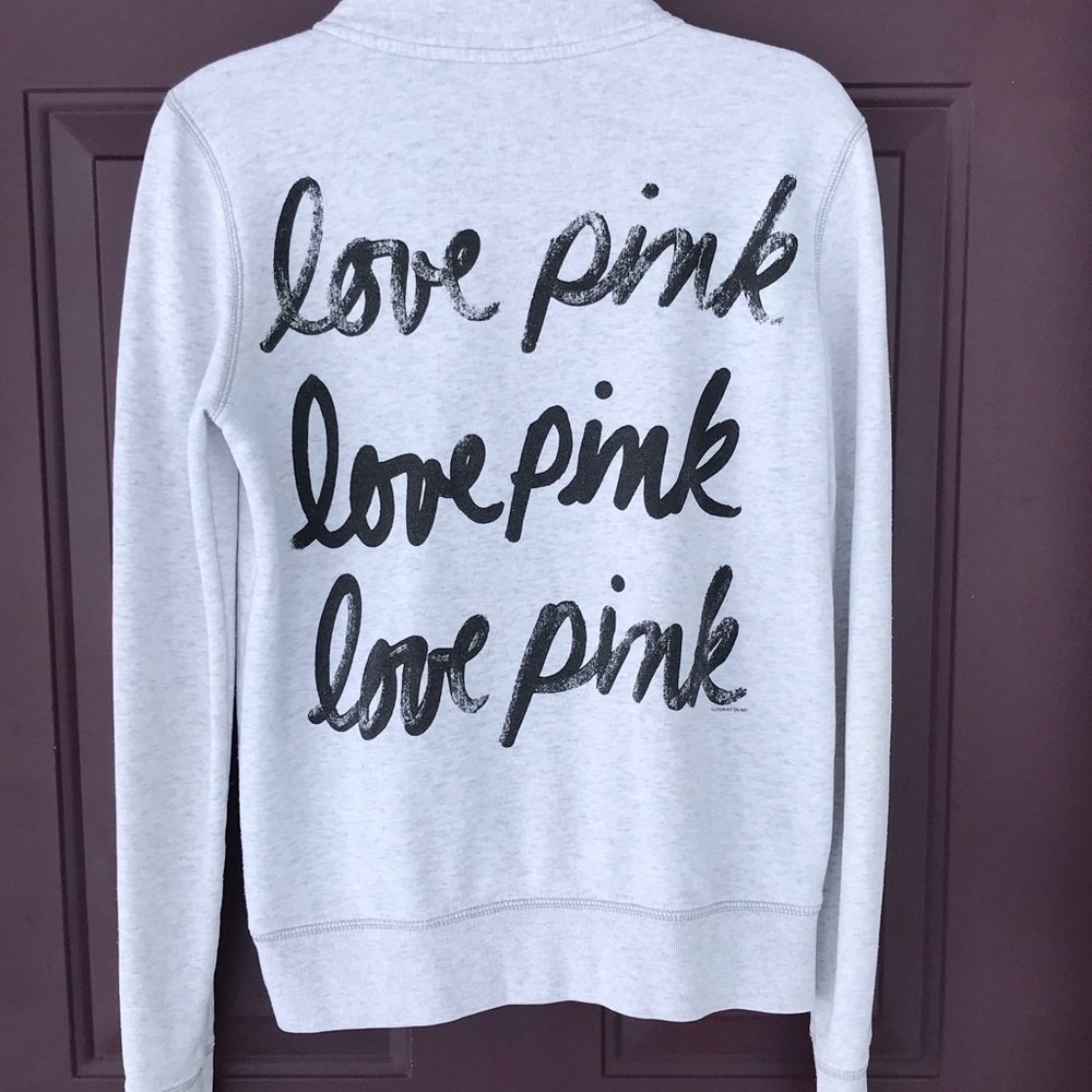 Victoria’s Secret Pink Light Grey Quarter Zip Sweatshirt XS